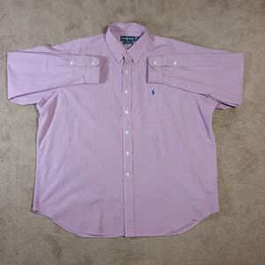 Ralph Lauren Blake Shirt Mens 2XL Red Plaid 100% Cotton Relaxed Fit